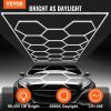 Hexagon Garage Lights, 86400LM, 6500K 14 Grid Systems Honeycomb Hexagonal Garage LED Lights, DIY Cool White Car Detailing Garage Ceiling Lighting Bri