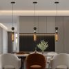Modern Black Wrought Iron Pendant Light (for Kitchen Island), Adjustable Cord Pendant Fixture, Hanging Lighting Over Kitchen Island