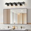 5-Light Bathroom Vanity Light Bathroom Light Fixtures Over Mirror, 31" Black Vanity Lights with Glass Shade, Modern Wall Sconce for Cabinet Porch Bed