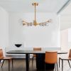 Modern Crystal Chandeliers, 9 Lights Golden Chandelier for Living Room Bedroom, Dining Room Chandelier Over Table, Kitchen Light Fixtures(Bulbs Not I