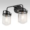 Wall Sconces Set of 2 with Clear Glass Shade,Modern Wall Sconce, Industrial Indoor Wall Light Fixture for Bathroom Living Room Bedroom Over Kitchen S