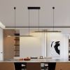 75-inch Modern Black and Gold LED Pendant Light, Adjustable Hanging Light for Dining Room, Kitchen, Living Room â€“ Sleek Dual Tube Design