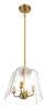 Soiree Four Candle Lights Pendant With Clear Glass - Satin Brass