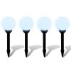 Garden Light Set of 4 White glossy ball, black tube