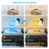 20 Inch Caged Ceiling Fans with Lights Flush Mount,Low Profile Fabric Farmhouse Bladeless Ceiling Fan with Remote, Farmhouse White Ceiling Fan for Be