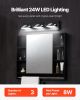 VEVOR 3-Light LED Modern Vanity Light Fixtures, 19.69-Inch, Black Finish Bathroom Wall Lighting Fixture Over Mirror, with IP44 Waterproof, for Bathro