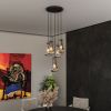 5 Light Cluster Pendant Lights, Black High Ceiling Chandeliers Adjustable, Living Room Pendant Light, Foyer Chandeliers, Stairwell Pendant Lighting,
