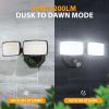 32w 3200LM Dusk to Dawn Outdoor Lighting,6500K Dual-Head Flood Light Outdoor with Photocell,IP66 Waterproof Security Lights,Exterior Daylight Off and