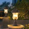 21"(H) Vintage Outdoor Lamp Post Light, Waterproof Garden Patio Lantern with Clear Glass Shade, Classic Bronze Finish, Ideal for Yard, Porch, Walkway