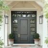20"(H) Set of 2 Modern Outdoor Wall Lanterns with Black Metal Frame and Clear Glass, Weatherproof Wall Sconces for Porch, Garage, or Entryway Lightin