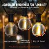 LED Outdoor String Lights, 100FT, 2700K Dimmable Outside Patio Lights with 50 G40 Shatterproof Bulbs E12 Socket Base