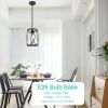 1 Light Industrial Pendant Light Modern Black Cage Kitchen Island Chandelier Hanging Lighting Fixture Indoor Metal Mini Ceiling Lamp for Dining Room