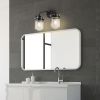 2-Light with Clear Glass Shade, Modern Sconce, Industrial Indoor Light Fixture for Bathroom Living Room Bedroom Over Kitchen Sink, E26 Socket, [No Bu
