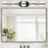 (NEW SKU:W1340P206793) 35" Modern Minimalist Bathroom Vanity Light, LED 5 Bulb Crystal Sand Acrylic Shades, Wall Mounted Decorative Lighting Fixture,
