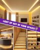 COB LED Strip Lights Kit Warm White with Remote & 12V Power Supply,16.4ft Dimmable Tape Light 3000K, 2400LEDs, 305+Lm/ft, UL Listed, Flexible Rope Li