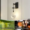 Wall Sconces, Black Wall Sconces Modern Bathroom Lights, Sconces Wall Lighting with Clear Glass, Wall Mounted Light Wall Lamp for Living Room Hallway