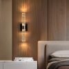 17"(H) Contemporary Crystal Wall Light, Gold Plating Finish with Bubble Crystal, 2-Light Sconce for Bathroom, Bedroom, Hallway – Modern Indoor Lighti