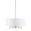 5-Light White Drum Shade Chandelier