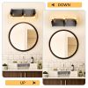 Bathroom Vanity Light,Modern 3-Light Bathroom Lighting Fixtures Over Mirror with Clear Glass Shade and Metal Base,Matte Black Bathroom Lighting