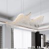36-inch Modern Wave LED Crystal Chandelier - Adjustable Color Temperature 3000K/4000K/6000K - Adjustable Height - Elegant Chandelier for Living Room