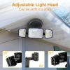 75W Flood Lights Outdoor, 7000LM Brightness Security Lights Switch Controlled, 3 Adjustable Heads, IP65 Waterproof, 6500K Wall Mount Exterior LED Flo