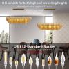 Modern Chandeliers for Dining Room, 54" Large Rectangle Gold Kitchen Chandelier Over Table, 12-Light with Smoke Glass Ceiling Lights, Farmhouse Penda