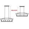 6-Light Kitchen Island Lighting Linear Chandelier Farmhouse Large Black Pendant Lighting for Dining Room Over Table, Vintage Candle-Like Geometric Li