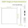 2Pcs 72W 2×2FT LED Panel Light 3800LM Flat Ceiling Light with 3 Lighting Color Temperature Equivalent LED Troffer Recessed Edge-Lit Switchable CCT 11