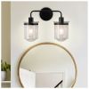 Wall Sconces Set of 2 with Clear Glass Shade,Modern Wall Sconce, Industrial Indoor Wall Light Fixture for Bathroom Living Room Bedroom Over Kitchen S