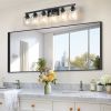 37" Modern 6-Light Bathroom Vanity Light Fixture - Black Finish with Clear Glass Shades, Perfect for Bathroom, Vanity, and Dressing Area Lighting (No