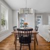 (Same as W1340120171/L5017) 17" Chrome Crystal Pendant Chandelier, Modern Hanging Light Fixture with Adjustable Height, 4-Light E26 Base for Living R