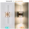 17"(H) Contemporary Crystal Wall Light, Gold Plating Finish with Bubble Crystal, 2-Light Sconce for Bathroom, Bedroom, Hallway – Modern Indoor Lighti