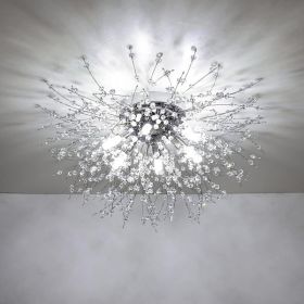Crystal Flush Mount Ceiling Light, Modern Sputnik Firework Close To Ceiling Lamp, LED Ceiling Light