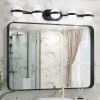 (NEW SKU:W1340P206793) 35" Modern Minimalist Bathroom Vanity Light, LED 5 Bulb Crystal Sand Acrylic Shades, Wall Mounted Decorative Lighting Fixture,