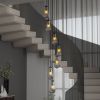 7 Light Dining Room Pendant Light, Large Chandelier Adjustable Hanging Line, Black Living Room Pendant Light, Foyer Chandelier, Stairwell Pendant Lig