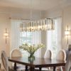 (Same as W1340P189407/L5018) Modern Oval Crystal ceiling chandelier Luxury Home Decor Light Fixture (No Bulbs)