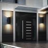 2-Pack Outdoor Wall Sconce, Modern Up and Down Weatherproof Wall Light, Black Aluminum Exterior Wall Mount Light Fixture, Ideal for Porch, Patio, Gar