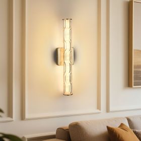 19.7'' Gold Bathroom Wall Sconce Set of 2, Modern Single Sconce Wall Lighting, Upgrated K9 Crystal Bronze Wall Light, Bedroom Vanity Sconce, Wall Lam