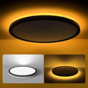 Matane 12 Inch LED Flush Mount Ceiling Light Fixture with Night Light, 24W 2400LM 3000K/4000K/5000K Selectable, Dimmable Ceiling Lights for Bedroom,