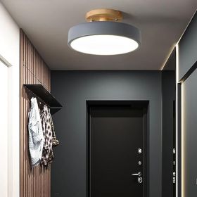 1-Lights Dimmable LED Ceiling Light Fixture,9 Inch Modern Ceiling Lights Flush Mount Wooden 12W Chandelier for Living Room Bedroom Kitchen,3000K/4000