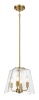 Soiree Four Candle Lights Pendant With Clear Glass - Satin Brass