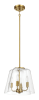 Soiree Four Candle Lights Pendant With Clear Glass - Satin Brass