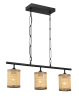 Elysian Three Lights Island With Natural Rattan Shade Farmhouse Chain Ceiling Lamp