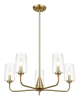 Dazzle Five Lights Chandelier With Clear Seeded Glass -Satin Brass