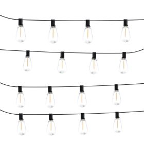 LED Outdoor String Lights, 50FT, 2700K Dimmable Outside Patio Lights with 15 S14 Shatterproof Bulbs E12 Socket Base, Waterproof Hanging Lights for Po