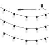 VEVOR RGB Outdoor String Lights, 50FT, Outside Patio Lights with APP Control 15 Bulbs, 15 Single-Color Adjustable Brightness Time Setting, Waterproof