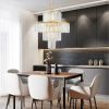 20" Modern Crystal Chandelier with Gold Finish, 4-Tier Design for Dining Room or Living Room, Elegant Crystal Pendant Light Fixture (Bulb Not Include