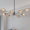 28" Modern Crystal Chandeliers, 9 Lights Chrome Chandelier for Living Room Bedroom, Dining Room Chandelier Over Table, Kitchen Light Fixtures (Bulbs