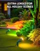 120V Spotlight Outdoor, 500LM Waterproof LED Spot Light with 3 Extra Lenses (Red Yellow Green), Landscape Lighting for Holiday, Trees, Flag, 5FT Exte