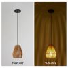 7" Set of 3 Rustic Hemp Rope Pendant Light, Handcrafted Farmhouse Hanging Light Fixture, Adjustable Height Ceiling Lamp for Kitchen Island, Dining Ro